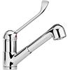 Paini Rubinetto miscelatore monoforo LAVELLO cucina con doccetta estraibile e leva clinica codice 42cr568L serie CRETA 100 - PAINI S.p.A. Rubinetterie - Finitura Cromo