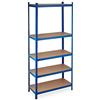Relaxdays Scaffale in Metallo XL, 1325 kg Capacità di Carico, 220x100x45 cm, Scaffalatura Alta Portata, 5 Ripiani, Blu