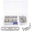 Glarks 20 set di staffe di rinforzo piatte in acciaio inossidabile da 80mm/3 pollici con piastre di giunzione per rammendo e riparazione e set di 80 viti autofilettanti (80mm/3 pollici)