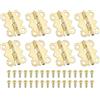 PATIKIL Piccole Cerniere per Scatole di Gioielli 3/4 Pollici, 8pz 180 Gradi Mini Cerniere a Farfalla per Scatole di Gioielli con 32 Viti per Armadi in Legno Cassetti Falegnameria, Oro