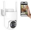 CQH Telecamera di sicurezza TUYA da 6 MP per esterni, telecamere WiFi 2.4G/5G per la sicurezza domestica Registrazione 24/7, visione panoramica a 360 °, monitoraggio automatico e allarme luminoso, visione