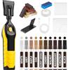 POFIBO Kit Riparazione Parquet Laminato - Kit Riparazione Legno con 11 Colori di Cera Dura, 10 Pennarelli e Ricaricabile USB Strumento di Fusione per Mobili, Pavimenti in Vinile, Graffi, Crepe e Buchi
