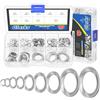 Glarks 160pcs M3/4/5/6/8/10/12/14/16 Doppio Lato Serratura Rondella, 304 Acciaio Inox Vibration Proof Lock Rondelle, Wedge Locking Rondelle, Conical Spring Rondelle