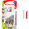 Fischer EasyHook Angle 5, set da 8 Ganci ad Angolo e 8 Tasselli DuoPower 5 x 25 mm, Montaggio Facile e Veloce Senza uso di Pinze su Muro, Cartongesso, Mattoni Forati, Cemento, Legno, 557915