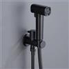FQYEP Idroscopino Portatile WC A Parete Doccetta per Bidet A Doppia Uscita In Ottone Adatta per La Pulizia Di WC,Pavimenti E Vasche,Nero