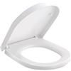Himimi Tavoletta WC, Chiusura Ammortizzata Copriwater Universali con Sgancio Rapido, Sedile WC Rapido Montaggio, Copriwater Plastica Antibatterico Bianco, D Forma (450 x 361 x 53 mm)