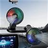 Hojalis Ventilatore Auto Doppia Testa,5V USB Portatile Ventilatore Da Auto con 3 Velocità Regolabili, 360° Girevole Ventole Di Raffreddamento Da Auto con Luci Colorate per SUV VAN Ufficio Casa