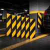 MIOEUZS Paracolpi Garage 6 Pezzi 30 x 10 x 3 cm, Gommapiuma Adesiva EVA per Protezione Portiere Auto, Paracolpi Garage Auto da Muro Nero Giallo per Parete, Colonna e Carport