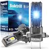 Suktrill Lampadina auto o moto, H7 LED senza ventola 20000LM bianca 6000K 12V per abbaglianti o anabbaglianti o fendinebbia,Incompatibile con il CANbus,dimensioni 1:1 alogena, confezione da 2