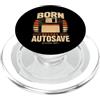 Born Before Autosave Retro Gamer Nato prima del salvataggio automatico di floppy disk retro gamer PopSockets PopGrip per MagSafe