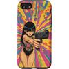 Psychedelic Groovy Custodia per iPhone SE (2020) / 7/8 Carino Anime Ragazza con Pistola Grafica Psichedelica