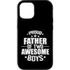 dad two sons proud dad boys father sons Custodia per iPhone 12/12 Pro Orgoglioso padre di due ragazzi