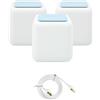 PNI GB1200 Gigabit Mesh Wi-Fi System Kit e 1bc S/STP CAT8 cavo di rete piatto PNI U8015W 1,5 m