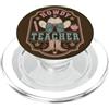 Teacher & Classroom Co. Occidentale Insegnante Cowgirl Classroom Apple Bow Western PopSockets PopGrip per MagSafe