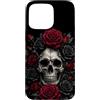 Skulls and Roses Metal Rock Gothic Metal Custodia per iPhone 15 Pro Max Scheletro Metalhead Teschi e Rose Metal Rock Filigrana