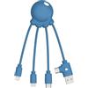 Xoopar Octopus OBP Cavo Multi USB 4 in 1 Plastica Oceano - Blu | Polpo 4 in 1 in plastica riciclata dagli oceani: USB, USB-C, Lightning e Micro USB per tutti i dispositivi