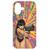 Psychedelic Groovy Custodia per iPhone 17 Carino Anime Ragazza con Pistola Grafica Psichedelica