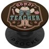 Teacher & Classroom Co. Occidentale Insegnante Cowgirl Classroom Apple Bow Western PopSockets PopGrip Adesivo