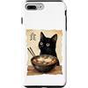Lakelandwholesale1 Shirt Company Custodia per iPhone 7 Plus/8 Plus Ciotola retrò giapponese con gatto nero che mangia ramen e tagliatelle