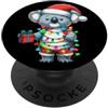 Funny Australia Christmas String Lights Koala che indossa un cappello di Babbo Natale con regalo carino australiano amante PopSockets PopGrip Adesivo