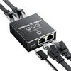 GlasFlength Switch Ethernet 3 Porte 1000Mbps Alluminio Sdoppiatore Ethernet Gigabit Splitter Ether net RJ45 1 a 3 Switch LAN con Cavo di Alimentazione USB-C per Computer HUB Set-top Box TV