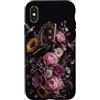 Hummingbird Apparel For You Custodia per iPhone X/XS Forbici a specchio per parrucchieri con colibrì floreale