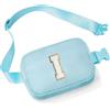 YOOLIFE Marsupio con lettere per bambini e bambine, regalo per ragazze 3 4 5 6 7 8 9 10 11 12 anni, personalizzato per adolescenti regali per donne fidanzate sorelle mamma, Blu, I