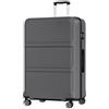 KONO Grande Valigia XL Rigida in ABS+PC, Trolley Leggero da 32 Pollici con 4 Ruote, Serratura TSA, 85 x 56 x 34 cm (32, Grigio)