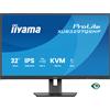 iiyama ProLite XUB3297QSNP-B1 Monitor da 32 con pannello IPS QHD, dock USB-C e switch KVM