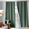 ED ENJOY HOME Tenda oscurante termica, verde oliva, isolante anti anti freddo e anti caldo, 100% oscurante, finitura occhielli, 135 x 240 cm, tessuto satinato, fodera tecnica, collezione Oxford