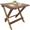 Relaxdays Tavolino Pieghevole in Legno di Acacia, per Soggiorno, Balcone e terrazza, HLP: 46x46x46