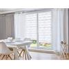 Khome K-Home Klemmfix Doppia tenda a rullo Welle senza forare - Bianco 115 cm x 150 cm (L x L)