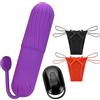 Meslav Slip Vibranti con Telecomando per Donna - Vibratore Bullet in Silicone con Tasca Integrata nel Cavallo, 10 Modalità, 2 Slip Sexy