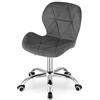 NMK HOME Sedia Velluto Scrivania - Sedia Imbottita Ufficio con Imbottitura Geometrica e Base Cromata