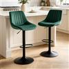Orirsnug Set di 2 Sgabelli da Bar Velluto, Girevoli a 360°,Verde