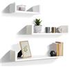 IDMarket - Set di 3 mensole da parete bianche 60/45/30cm