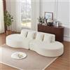 Generico Divano modulare in schiuma, divano componibile senza struttura a 2 pezzi, 100% schiuma memory ad alta densità, rivestimento in velluto sfoderabile e lavabile, divano in stile moderno. (Beige)