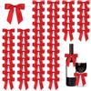 Bellanova 50 Pezzi Fiocchi Regalo con Filo 9×9 cm (Larghezza 2,5 cm), Fiocchi Decorativi con Filo Trasparente, Fiocchi per Artigianato per Scatole/Packaging Bakery/Allestimenti/Feste (Rosso)
