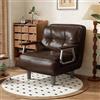 Fabulcozy Divano letto singolo in Simili poltrona convertibile smontabile - Cuoio cuscino morbido, grande comfort per soggiorno e ufficio(marrone)