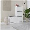 Dmora - Scarpiera Alpherg, Mobile portascarpe, Armadio da Ingresso Multiuso, Mobiletto per Calzature, 105x26 h119 cm, Bianco