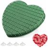 Yudobliss Cuore di Schiuma Floreale, 21 cm Schiuma Floreale Fresca, Schiuma Floreale Spugna, Decorazione Artigianale con Fiori Freschi, con Bentosa, Utilizzabile per Feste, Auto e Matrimoni