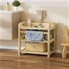 MSFE Lavabo Montessori,Mini Lavabo per Bambini in Legno con Specchio Orsetto,Timer a Clessidra,Asciugamano e Sacchetto di Stoccaggio in Feltro,Promuove l'indipendenza Lgiene per Bagno,35 * 50 * 50CM