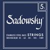 Sadowsky Blue Label 045-130 - Set di corde per basso, in acciaio INOX, 5 corde
