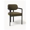 Westwing Collection Sedia imbottita in bouclé con braccioli Adrien