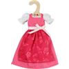 Heless Time2Shine 8111 - Abito Tradizionale Dirndl "Pinky", in Rosa e Bianco, con Grembiule e Cintura con Fiocco, per Bambole di Moda di 29 cm