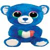 Ty - Peluche - Beanie Boos - Orsacchiotto - Romeo Italia - Blu - Cuore Bandiera Italiana Glitter - Occhi Arcobaleno Glitter - Il Peluche con Gli Occhi Grandi Scintillanti - 15 Cm - 36099