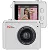 Risveglio Fotocamera indossabile 1080P con obiettivo da 64 MP, fotocamera tascabile con zoom 16X per studenti, action cam portatile portachiavi (bianco)