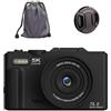VRTYVEYBB Fotocamera digitale da 75 MP 5K con zoom 18x, display flip-out da 3, Wi-Fi per scatto remoto, anteprima e backup su cloud (nero)