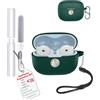 toergy Custodia in silicone impermeabile antiurto per moto buds 2 Pro, cover morbida e sottile con cordino, portachiavi e kit di pulizia, verde