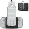 Carttiya Beauty Case da Viaggio da Appendere con Specchio Rimovibile - [Capacità 6.7L] Borsa da Toilette Impermeabile per Uomo e Donna, Beauty Case Grande Borsa da Bagno con Gancio Rotante 360° (Nero)